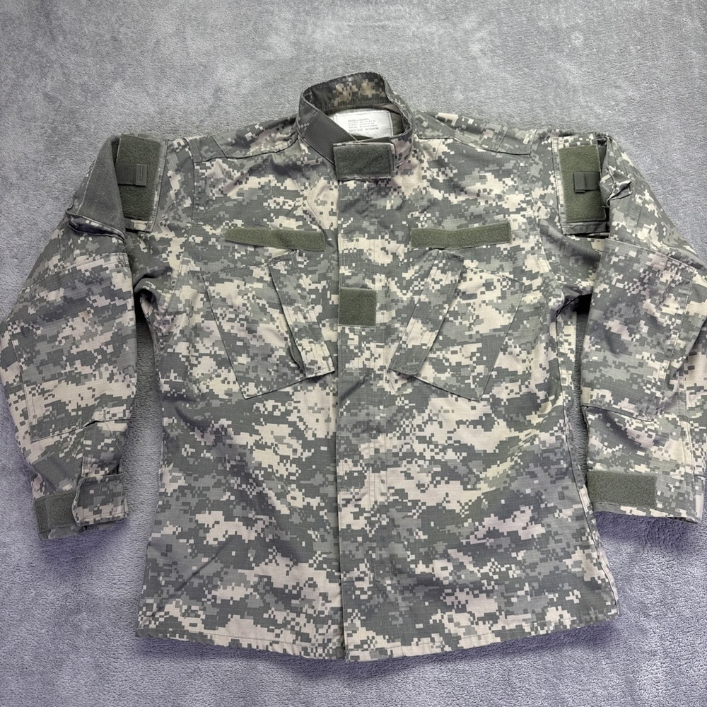 Army Jacket Mens Small Short Digital Camouflage Combat Uniform Coat Military Zip